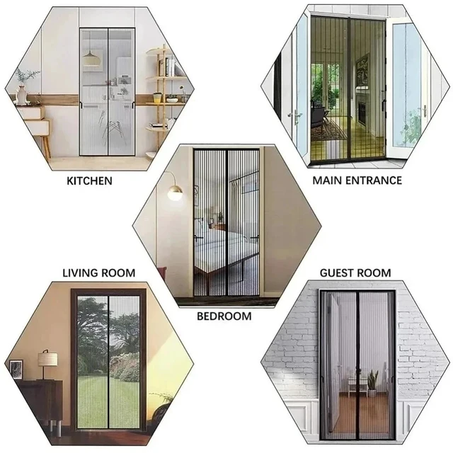Alt view image 4 of 5 - Magnetic Screen Door Mosquito Net Door Net Anti Fly Insect Mosquito Mesh Curtain