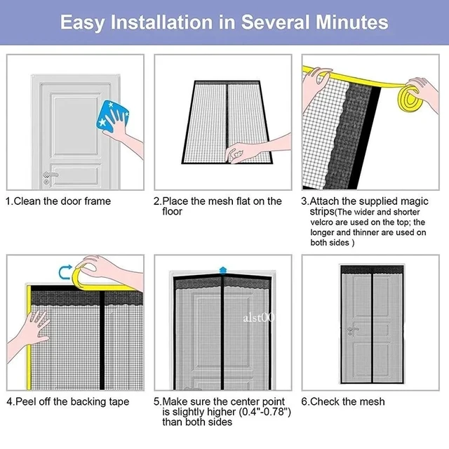 Alt view image 5 of 5 - Magnetic Screen Door Mosquito Net Door Net Anti Fly Insect Mosquito Mesh Curtain