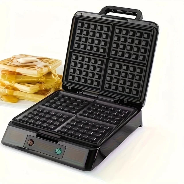 Alt view image 4 of 6 - Heavy Waffle Maker Iron Square Non-Stick Double Waring 4 Belgian Machine Baking