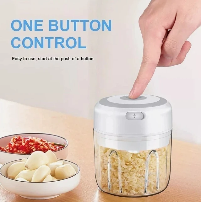 Alt view image 7 of 7 - Electric Mini Food Processor Garlic Chopper Onion Grinder Cutter Vegetable White