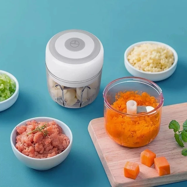 Alt view image 3 of 7 - Electric Mini Food Processor Garlic Chopper Onion Grinder Cutter Vegetable White