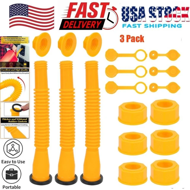 Main image of 3PACK For Old Gas Can Fill Fuel Diesel Water Jug Replacement Spout with Vent Kit