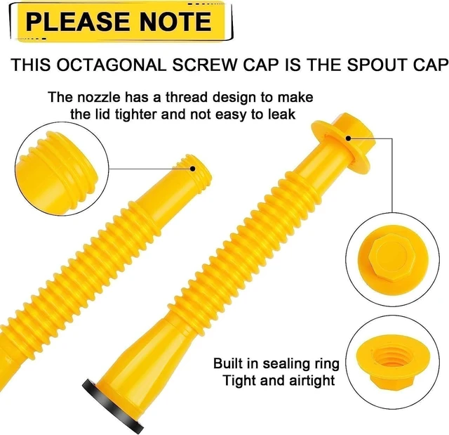 Alt view image 2 of 7 - 3PACK For Old Gas Can Fill Fuel Diesel Water Jug Replacement Spout with Vent Kit