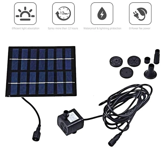 Alt view image 6 of 7 - Solar Water Panel Power Fountain Pump Kit Pool Garden Pond Watering Submersible