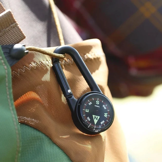 Alt view image 4 of 5 - 2PCS Liquid Filled Compass w/CarabinerOutdoor Waterproof Survival Gadget