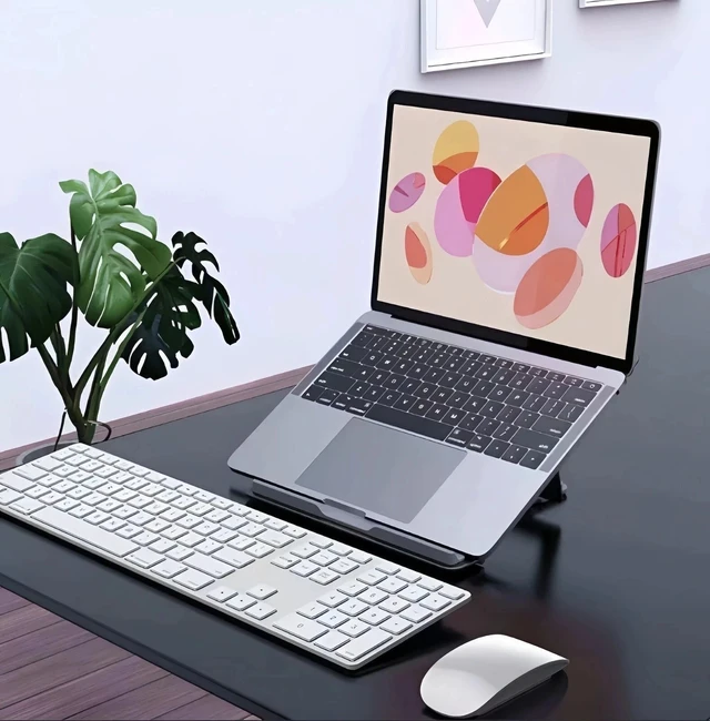 Alt view image 4 of 7 - Adjustable Foldable Laptop Stand Desk Riser Portable Notebook Tablet Holder