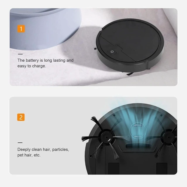 Alt view image 4 of 7 - Rechargeable Smart Sweeping Robot Vacuum Cleaner Automatic Floor Mop Sweeper US