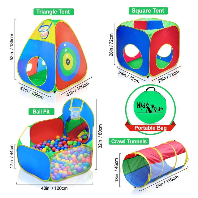 Alt view image 3 of 7 - Fun Gift Kids Ball Pit Play Tents, Tunnels, Dart &Target Walls