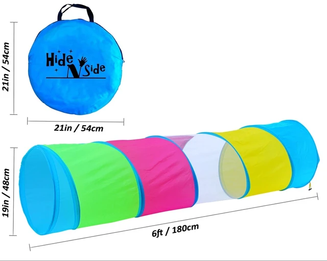 Alt view image 2 of 3 - Kids 6ft Pop-up Play Tunnel Toy for Children, Mesh Window & Bag