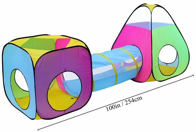 Alt view image 2 of 3 - Kids 3pc Play Tent and Tunnel Child Pop up Crawl Playhouse Toy