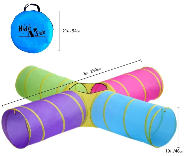 Alt view image 2 of 3 - Kids FUN 4 Directional 8ft Play Tunnel Pop up Toy w/Bag
