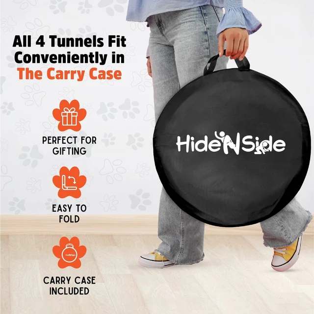 Alt view image 5 of 7 - NEWEST Dog Agility Tunnels Set - 4-way PLUS! Orange/Black