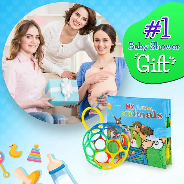 Alt view image 7 of 7 - Baby First Toy Set, Cloth Crinkle Baby Book, Baby Ball Soft Teething Toy