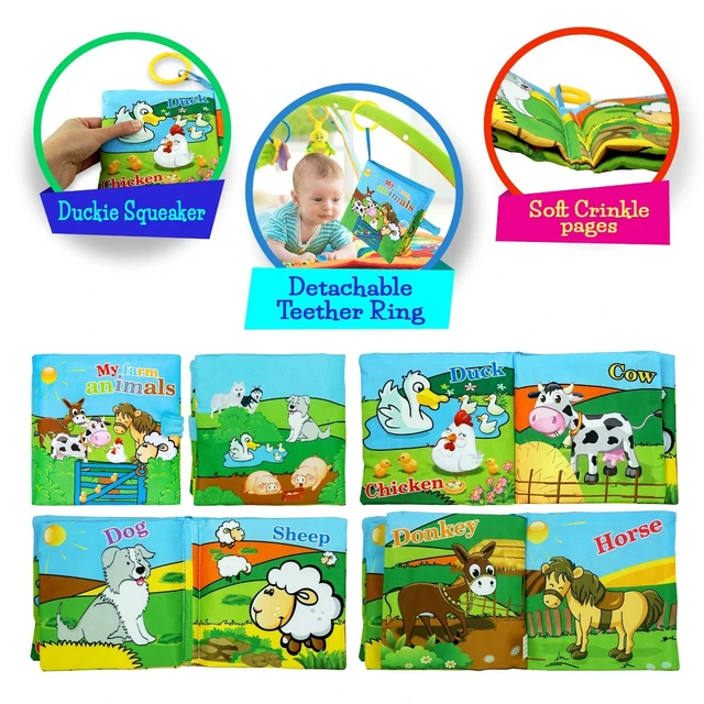 Alt view image 2 of 7 - Baby First Toy Set, Cloth Crinkle Baby Book, Baby Ball Soft Teething Toy