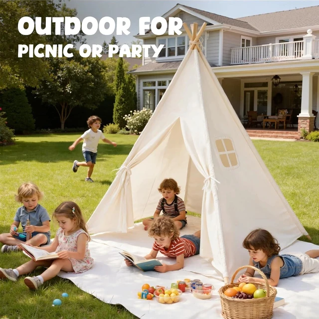 Alt view image 5 of 7 - Kids Teepee Tent for Kids, Kid Play Tents for Girls & Boys