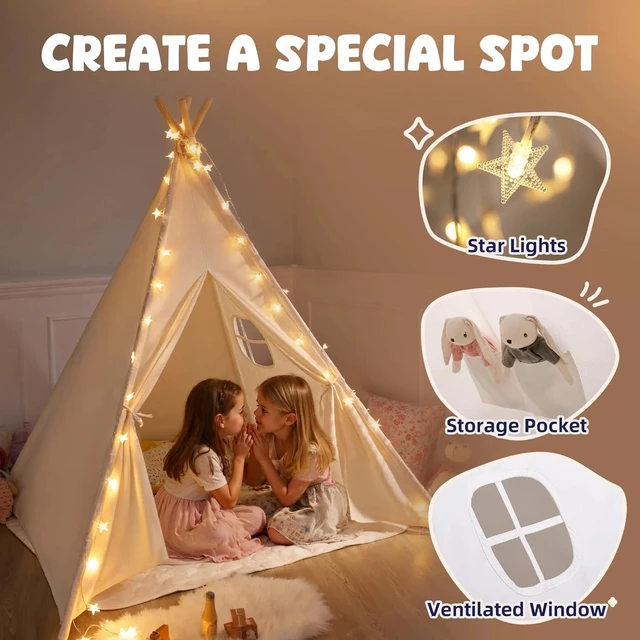 Alt view image 6 of 7 - Kids Teepee Tent for Kids, Kid Play Tents for Girls & Boys