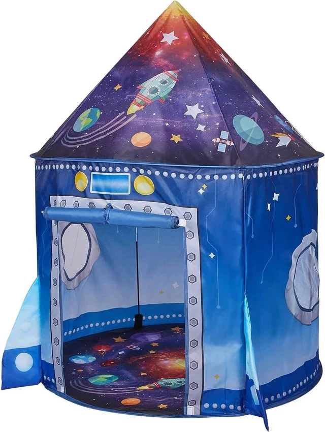 Main image of Rocket Ship Space Pop Up Play Tent for Kids-Astronaut Pretend Playhouse Gift