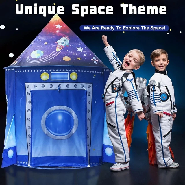 Alt view image 3 of 6 - Rocket Ship Space Pop Up Play Tent for Kids-Astronaut Pretend Playhouse Gift