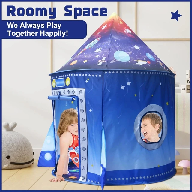 Alt view image 6 of 6 - Rocket Ship Space Pop Up Play Tent for Kids-Astronaut Pretend Playhouse Gift