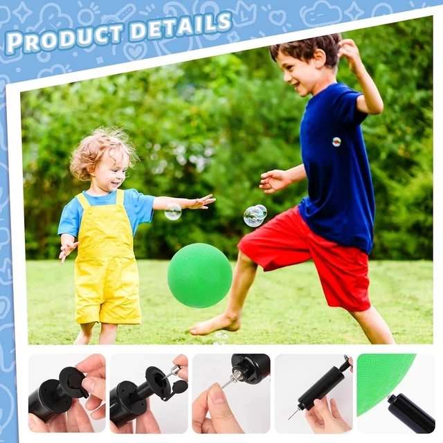 Alt view image 6 of 6 - Inflatable Playground Ball, 8.5 Inch Dodgeballs Kickballs with Air Pump