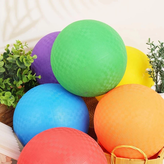 Alt view image 3 of 6 - Inflatable Playground Ball, 8.5 Inch Dodgeballs Kickballs with Air Pump