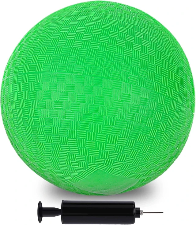 Main image of Inflatable Playground Ball, 8.5 Inch Dodgeballs Kickballs with Air Pump