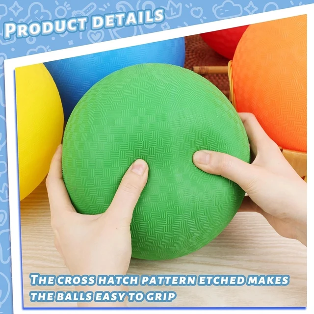 Alt view image 5 of 6 - Inflatable Playground Ball, 8.5 Inch Dodgeballs Kickballs with Air Pump
