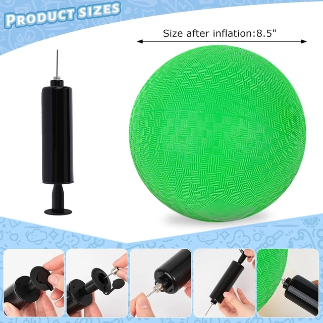 Alt view image 2 of 6 - Inflatable Playground Ball, 8.5 Inch Dodgeballs Kickballs with Air Pump