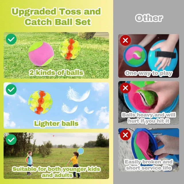 Alt view image 5 of 7 - Toss and Catch Game for Kids: Toss and Catch Ball Set - Outdoor Catching Ball