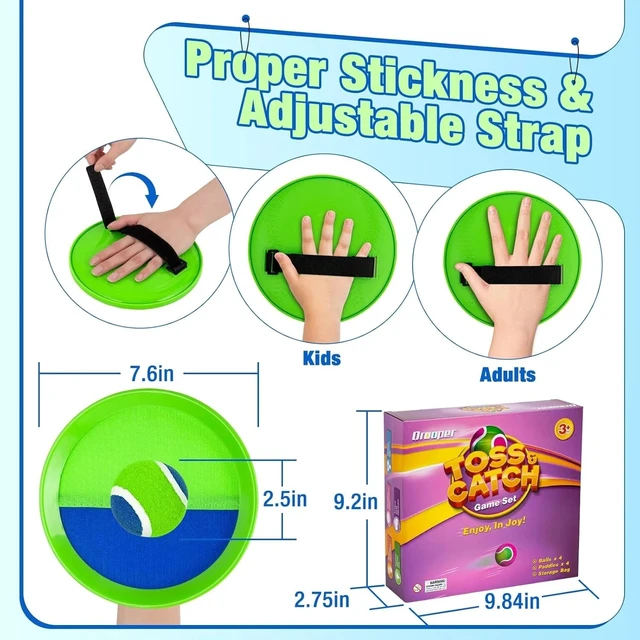 Alt view image 6 of 7 - Sticky Toss and Catch Ball Game Set - Kids & Toddlers Outdoor Indoor Activity