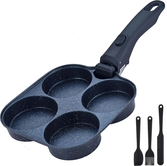 Main image of 4 Egg Pan, Nonstick Pancake Breakfast Pan, Detachable Handle for Induction