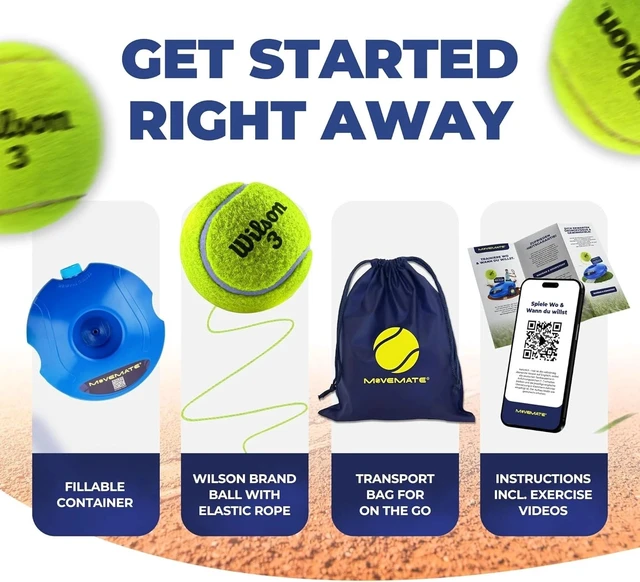 Alt view image 7 of 7 - Tennis-Trainer Set with Wilson Tennis Ball | Innovative Ball Game for Outdoor