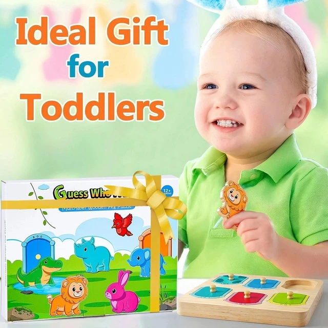 Alt view image 7 of 7 - Wooden Animal Peg Puzzle : Baby Puzzles 12-18 , Montessori Baby Toys