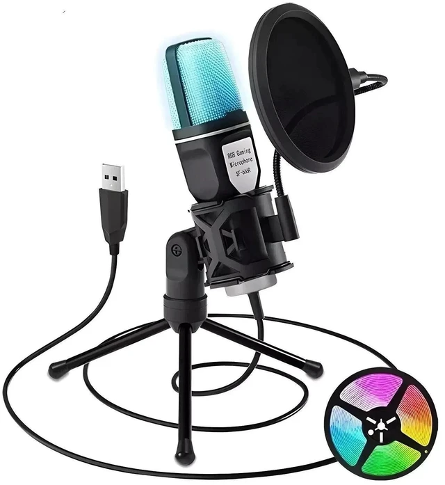 Main image of USB Condenser Microphone for PC, Laptop RGB Gaming Mic for Streaming, Podcast