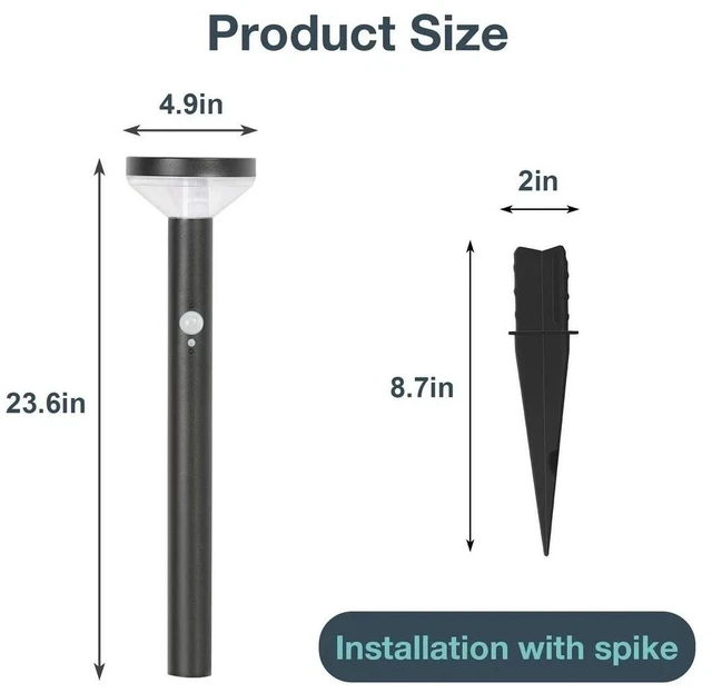 Alt view image 6 of 7 - 2W 4V 3000K Warm White Solar Outdoor Pathway Light IP44 Waterproof for walkway
