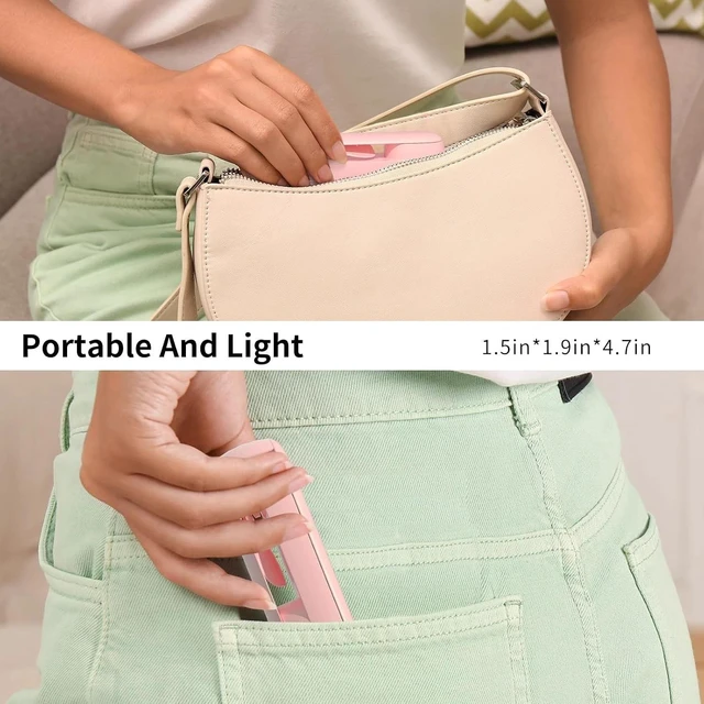 Alt view image 7 of 7 - Portable Handheld Fan, 2 IN 1 Mini Hand Fan 2-Speed Rechargeable Foldable Fans