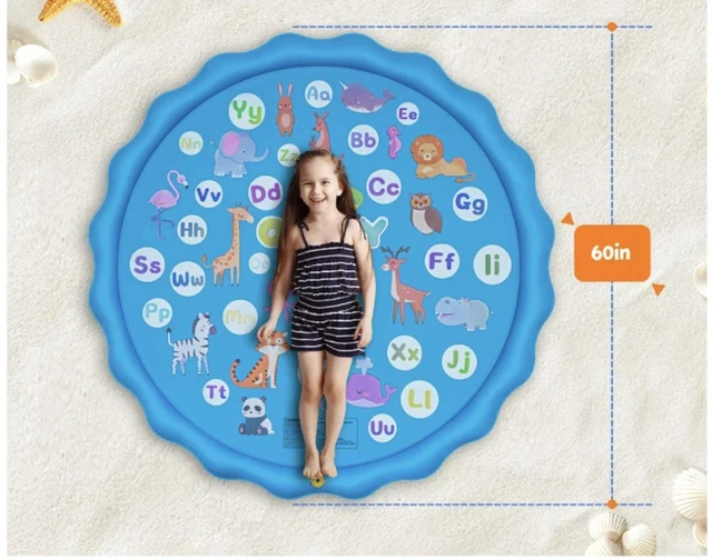 Alt view image 7 of 7 - 60 Water Splash Sprinkler Pad Mat Inflatable Kids Summer Play Spray Pool New