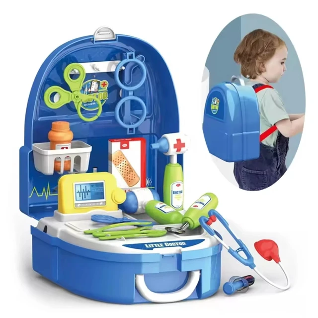Alt view image 2 of 5 - kids pretend play doctor nurse toys,kids medical kit toys with portable backpack