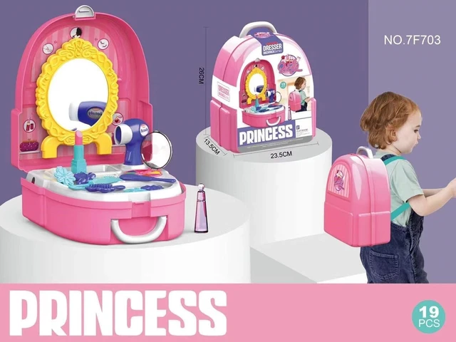 Alt view image 3 of 3 - kids pretend makeup kit toys,Princess makeup set play toys with portable storage