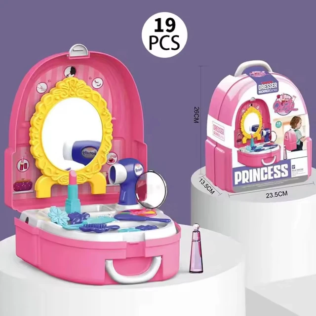 Alt view image 2 of 3 - kids pretend makeup kit toys,Princess makeup set play toys with portable storage
