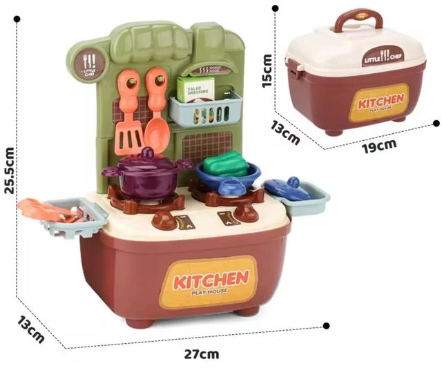 Main image of kids pretend play kitchen toys set, little chef cooking toys set