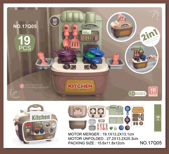 Alt view image 5 of 5 - kids pretend play kitchen toys set, little chef cooking toys set