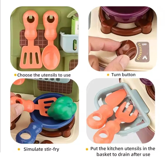 Alt view image 4 of 5 - kids pretend play kitchen toys set, little chef cooking toys set