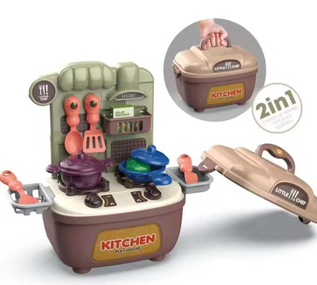 Alt view image 3 of 5 - kids pretend play kitchen toys set, little chef cooking toys set