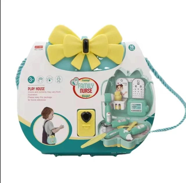 Main image of kids pretend play nurse doctor toys with sling bag storage, Kid medical kit toys