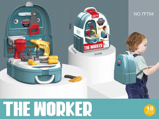 Alt view image 5 of 6 - kids pretend playconstruction tools box toys / portable backpack storage,kid toy