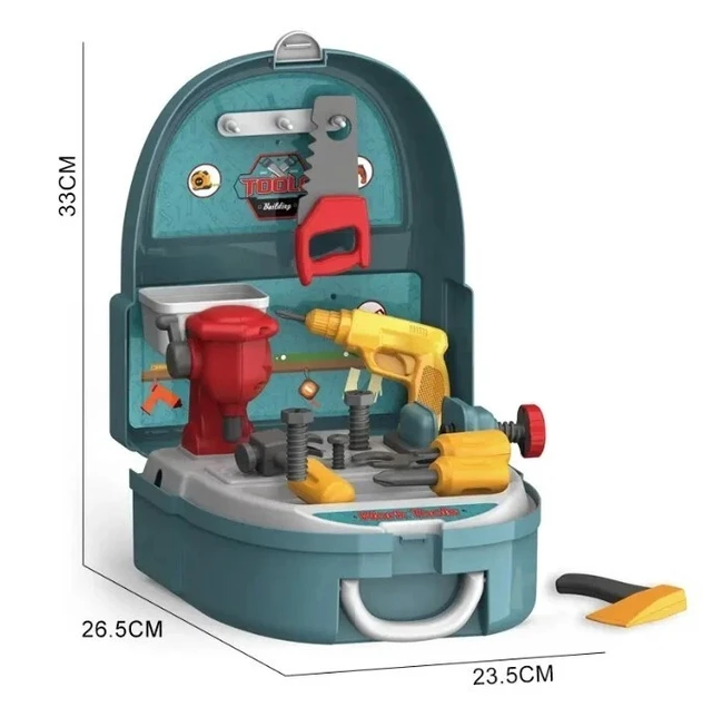 Alt view image 3 of 6 - kids pretend playconstruction tools box toys / portable backpack storage,kid toy