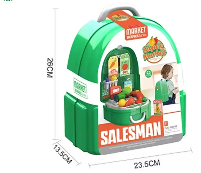 Alt view image 2 of 6 - kids Pretend play cash register toys, cashier storekeeper toys/portable backpack