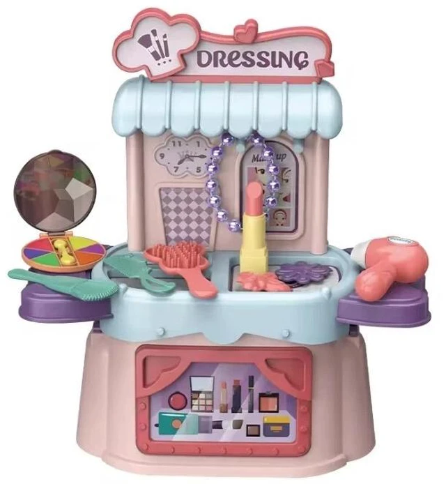 Main image of kids pretend play makeup toys with portable storage sling bag, kid toys