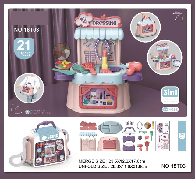 Alt view image 5 of 5 - kids pretend play makeup toys with portable storage sling bag, kid toys